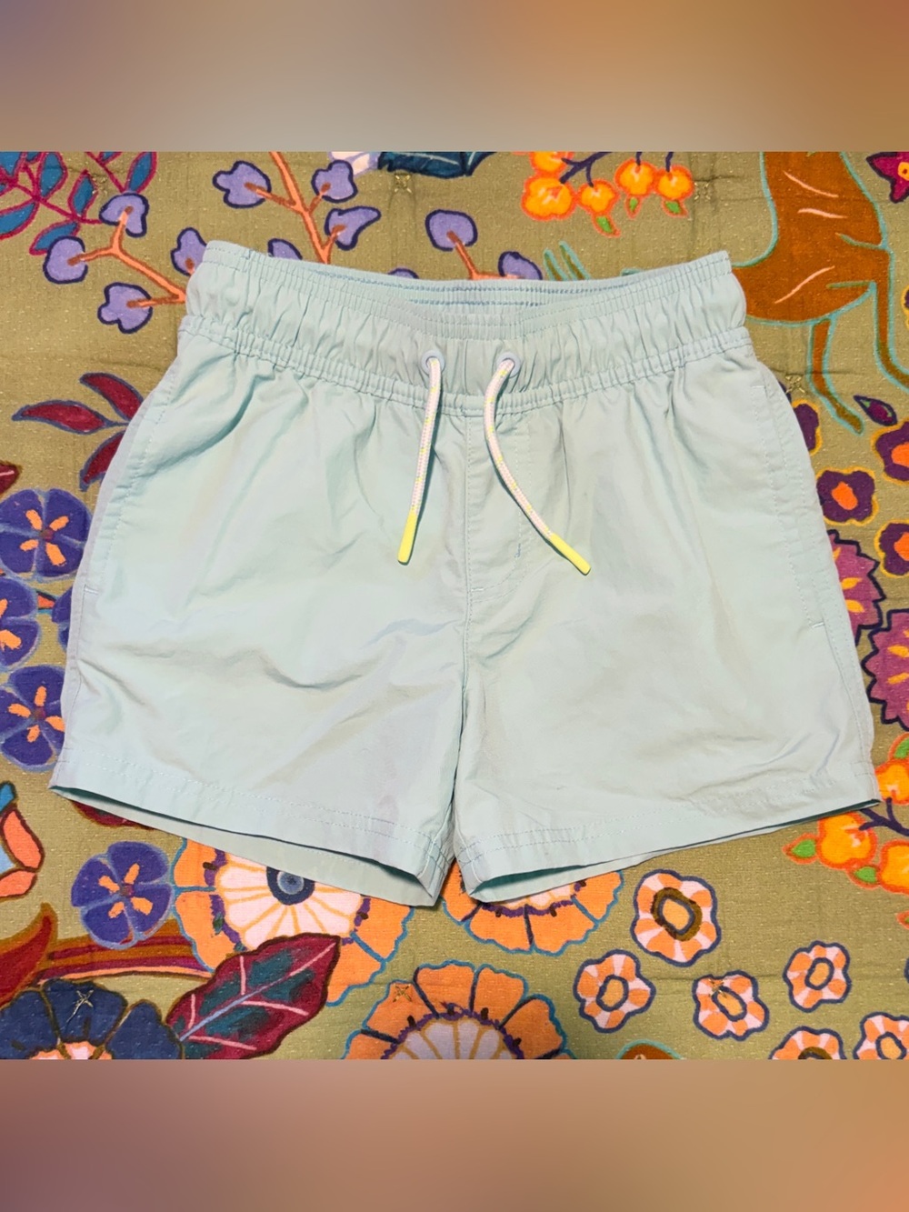 Boys Light Blue Swim Shorts with Drawstring